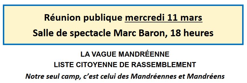 anonce réunion 11 mars
